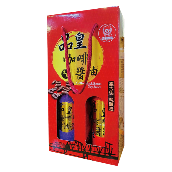 品皇咖啡醬油+醬油膏 2入組禮盒(高瓶400ml)